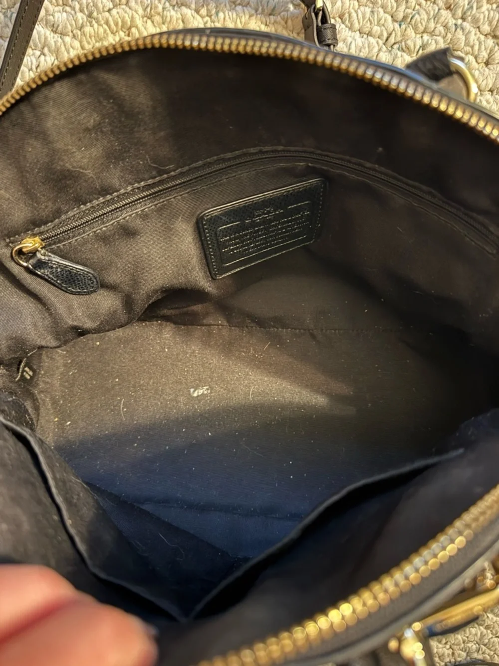 COACH CORA Black Leather Domed Satchel Bag / Shoulder Strap